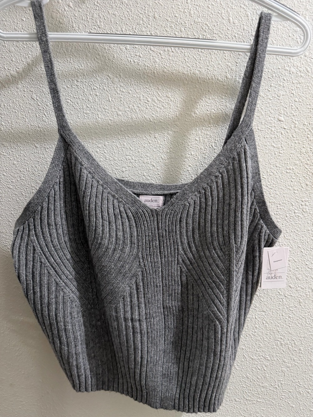 Auden Ribbed Knit Camisole Tank Top - Gray Heather NWT